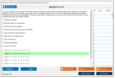 Oracle 1z0-1035-22 Oracle Intelligent Advisor 2022 Implementation Professional Practice test exam simulator test engine exam Prep practice test questions answers Image 6