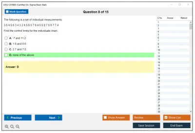 ASQ CSSBB Certified Six Sigma Black Belt Practice test exam simulator test engine exam Prep practice test questions answers Image 8