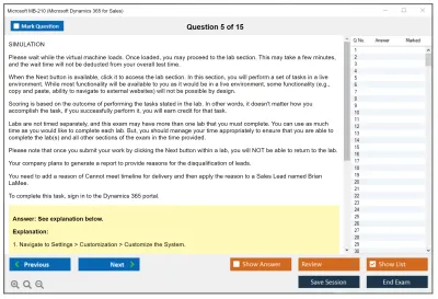 Microsoft MB-210 Microsoft Dynamics 365 for Sales Practice test exam simulator test engine exam Prep practice test questions answers Image 5
