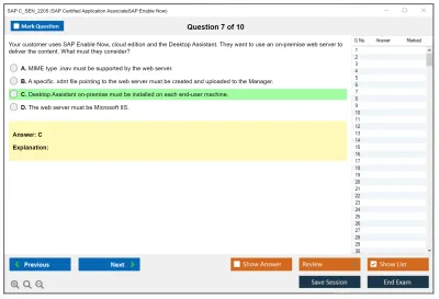 SAP C_SEN_2205 SAP Certified Application AssociateSAP Enable Now Practice test exam simulator test engine exam Prep practice test questions answers Image 7