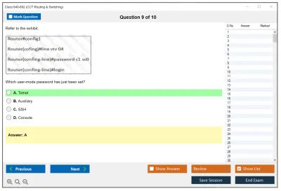 Cisco 640-692 CCT Routing & Switching Practice test exam simulator test engine exam Prep practice test questions answers Image 9