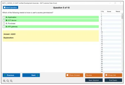 SAP C_C4H620_03 SAP Certified Development Associate - SAP Customer Data Cloud Practice test exam simulator test engine exam Prep practice test questions answers Image 5