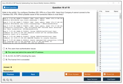 Cisco 300-209 CCNP Security Implementing Cisco Secure Mobility Solutions (SIMOS) Practice test exam simulator test engine exam Prep practice test questions answers Image 16