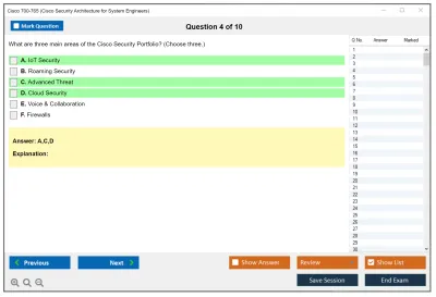 Cisco 700-765 Cisco Security Architecture for System Engineers Practice test exam simulator test engine exam Prep practice test questions answers Image 4
