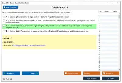 Scrum SMC Scrum Master Certified (SMC) Practice test exam simulator test engine exam Prep practice test questions answers Image 5
