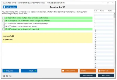 Hitachi HAT-680 HITACHI DATA SYSTEMS QUALIFIED PROFESSIONAL – STORAGE ADMINISTRATION Practice test exam simulator test engine exam Prep practice test questions answers Image 1