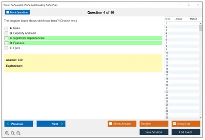 Scrum SAFe-Agilist SAFe Agilist - Leading SAFe (SA 6.0) Practice test exam simulator test engine exam Prep practice test questions answers Image 4