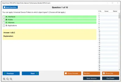 SolarWinds SPM-NPM SolarWinds Network Performance Monitor(NPM) Exam Practice test exam simulator test engine exam Prep practice test questions answers Image 1
