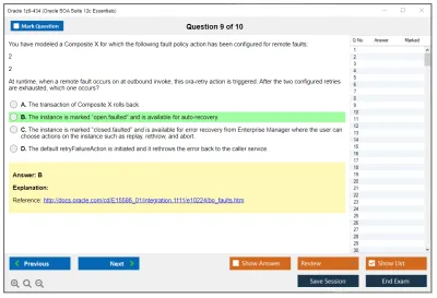 Oracle 1z0-434 Oracle SOA Suite 12c Essentials Practice test exam simulator test engine exam Prep practice test questions answers Image 9