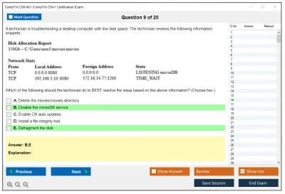 CompTIA CS0-001 CompTIA CSA+ Certification Exam Practice test exam simulator test engine exam Prep practice test questions answers Image 9