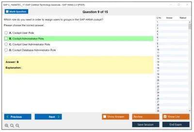 SAP C_HANATEC_17 SAP Certified Technology - SAP HANA 2.0 SPS05 Practice test exam simulator test engine exam Prep practice test questions answers Image 9