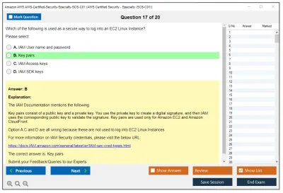 Amazon AWS AWS-Certified-Security-Specialty-SCS-C01 AWS Certified Security - Specialty (SCS-C01) Practice test exam simulator test engine exam Prep practice test questions answers Image 17