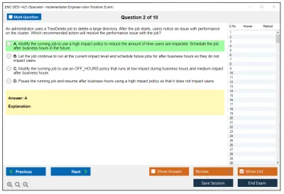 EMC DES-1423 Specialist - Implementation Engineer, Isilon Solutions Exam Practice test exam simulator test engine exam Prep practice test questions answers Image 2