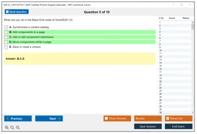 SAP E_C4HYCP1811 SAP Certified Product Support Specialist - SAP Commerce Practice test exam simulator test engine exam Prep practice test questions answers Image 5