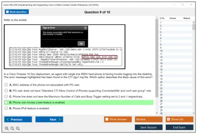 Cisco 500-450 Implementing and Supporting Cisco Unified Contact Center Enterprise (UCCEIS) Practice test exam simulator test engine exam Prep practice test questions answers Image 9