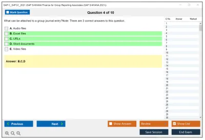 SAP C_S4FCC_2021 SAP Certified Associate - SAP S/4HANA Finance for Group Reporting Associates Practice test exam simulator test engine exam Prep practice test questions answers Image 4