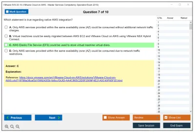 VMware 5V0-33.19 VMware Cloud on AWS - Master Services Competency Specialist Exam 2019 Practice test exam simulator test engine exam Prep practice test questions answers Image 7