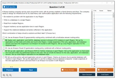 Amazon AWS AWS-Certified-Solutions-Architect-Professional-SAP-C01 AWS Certified Solutions Architect - Professional (SAP-C01) Practice test exam simulator test engine exam Prep practice test questions answers Image 3