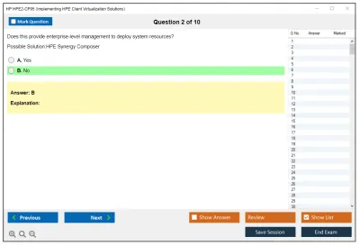 HP HPE2-CP05 Implementing HPE Client Virtualization Solutions Practice test exam simulator test engine exam Prep practice test questions answers Image 2