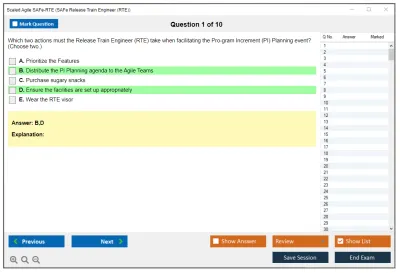 Scaled Agile SAFe-RTE SAFe Release Train Engineer (RTE) Practice test exam simulator test engine exam Prep practice test questions answers Image 1