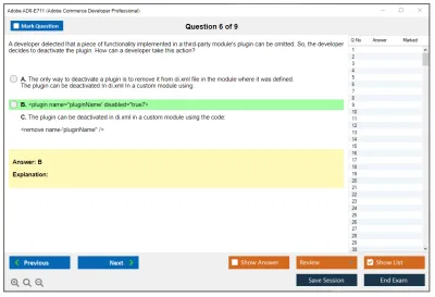 Adobe AD0-E711 Adobe Commerce Developer Professional Practice test exam simulator test engine exam Prep practice test questions answers Image 6