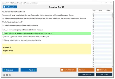 Microsoft SC-300 Microsoft Identity and Access Administrator Practice test exam simulator test engine exam Prep practice test questions answers Image 8