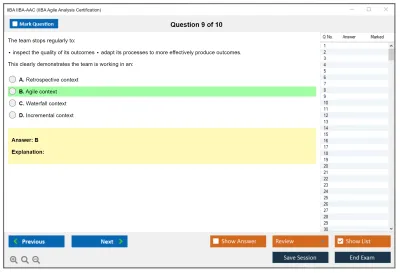 IIBA IIBA-AAC IIBA Agile Analysis Certification Practice test exam simulator test engine exam Prep practice test questions answers Image 9