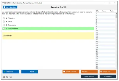 APICS CLTD Certified in Logistics, Transportation and Distribution Practice test exam simulator test engine exam Prep practice test questions answers Image 3