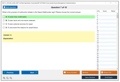 SAP C_S4CAM_2208 SAP Certified Application AssociateSAP S/4HANA Cloud (public)Asset Management Implementation Practice test exam simulator test engine exam Prep practice test questions answers Image 7