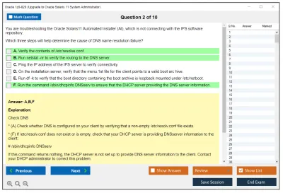 Oracle 1z0-820 Upgrade to Oracle Solaris 11 System Administrator Practice test exam simulator test engine exam Prep practice test questions answers Image 2