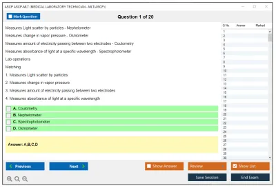 ASCP ASCP-MLT MEDICAL LABORATORY TECHNICIAN - MLT(ASCP) Practice test exam simulator test engine exam Prep practice test questions answers Image 1