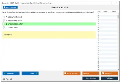 ServiceNow CIS-EM Certified Implementation Specialist - Event Management Exam Practice test exam simulator test engine exam Prep practice test questions answers Image 10