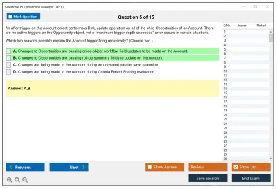 Salesforce PDI Salesforce Certified Platform Developer I Practice test exam simulator test engine exam Prep practice test questions answers Image 5