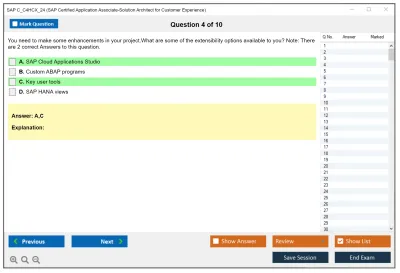 SAP C_C4HCX_24 SAP Certified Associate - Solution Architect - SAP Customer Experience Practice test exam simulator test engine exam Prep practice test questions answers Image 4