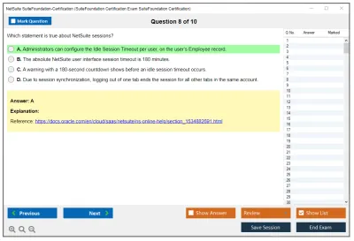 NetSuite SuiteFoundation-Certification SuiteFoundation Certification Exam SuiteFoundation Certification Practice test exam simulator test engine exam Prep practice test questions answers Image 8