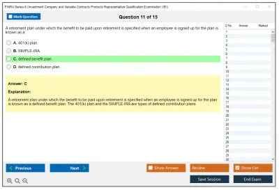 FINRA Series-6 Investment Company and Variable Contracts Products Representative Qualification Examination (IR) Practice test exam simulator test engine exam Prep practice test questions answers Image 11