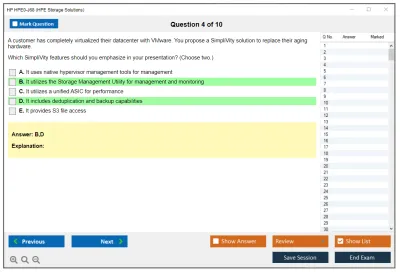 HP HPE0-J68 HPE Storage Solutions Practice test exam simulator test engine exam Prep practice test questions answers Image 4