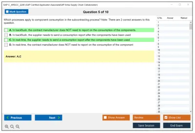 SAP C_ARSCC_2208 SAP Certified Application AssociateSAP Ariba Supply Chain Collaboration Practice test exam simulator test engine exam Prep practice test questions answers Image 5