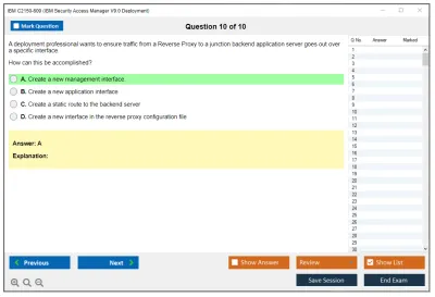 IBM C2150-609 IBM Security Access Manager V9.0 Deployment Practice test exam simulator test engine exam Prep practice test questions answers Image 10