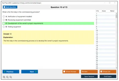Test Prep LEED Leadership in Energy and Environmental Design Practice test exam simulator test engine exam Prep practice test questions answers Image 10