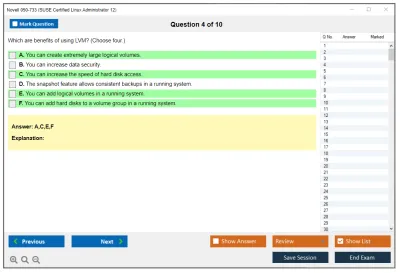 Novell 050-733 SUSE Certified Linux Administrator 12 Practice test exam simulator test engine exam Prep practice test questions answers Image 4
