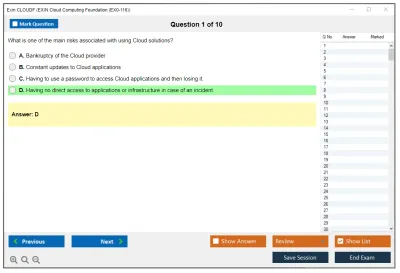 Exin CLOUDF EXIN Cloud Computing Foundation Practice test exam simulator test engine exam Prep practice test questions answers Image 1