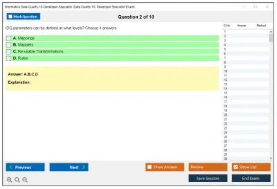 Informatica Data-Quality-10-Developer-Specialist Data Quality 10: Developer Specialist Exam Practice test exam simulator test engine exam Prep practice test questions answers Image 2