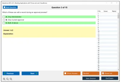 Salesforce DEV-401 Building Applications with Force.com and Visualforce Practice test exam simulator test engine exam Prep practice test questions answers Image 3