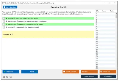 SAP C_SACP_2302 SAP Certified Associate - SAP Analytics Cloud: Planning Practice test exam simulator test engine exam Prep practice test questions answers Image 3