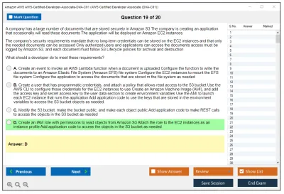 Amazon AWS AWS-Certified-Developer-Associate-DVA-C01 AWS Certified Developer Associate (DVA-C01) Practice test exam simulator test engine exam Prep practice test questions answers Image 19