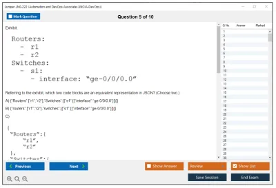 Juniper JN0-222 Automation and DevOps Associate (JNCIA-DevOps) Practice test exam simulator test engine exam Prep practice test questions answers Image 5
