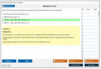 RedHat RH033 Red Hat Linux Essentials Practice test exam simulator test engine exam Prep practice test questions answers Image 7