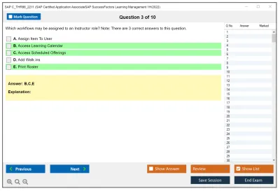 SAP C_THR88_2211 SAP Certified Application AssociateSAP SuccessFactors Learning Management 1H/2022 Practice test exam simulator test engine exam Prep practice test questions answers Image 3