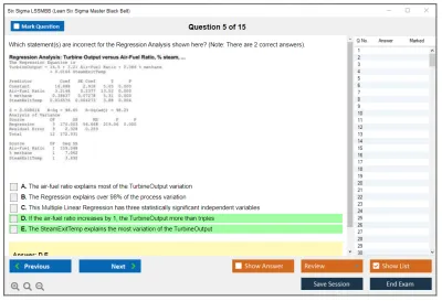 Six Sigma LSSMBB Lean Six Sigma Master Black Belt Practice test exam simulator test engine exam Prep practice test questions answers Image 5